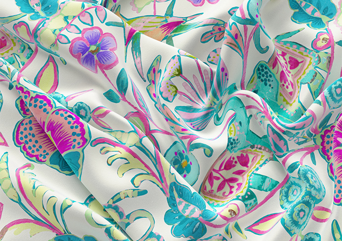 Bangalore Faux Silk, Turquoise - Twist&Fit Roman Blind - Image 4